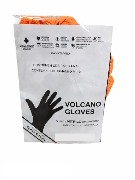 Guantes VOLCANO-M4 - GUANTES NITRILO DIAMANTADO 4 UNIDADES TALLA M