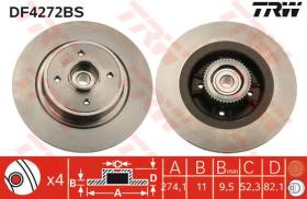 TRW DF4272BS - Disco De Freno Con Rodamiento