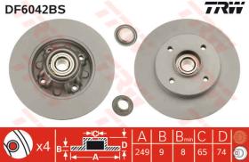 TRW DF6042BS - Disco Freno Con Rodamiento